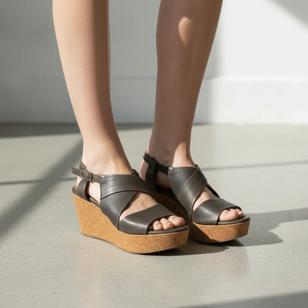 COCLICO Brown Leather Slingback Wedges | Women's EU38